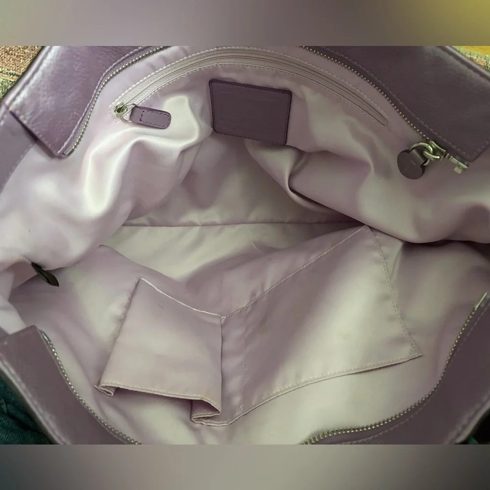 Coach Vintage Penelope lavender lilac pebbled tote bag